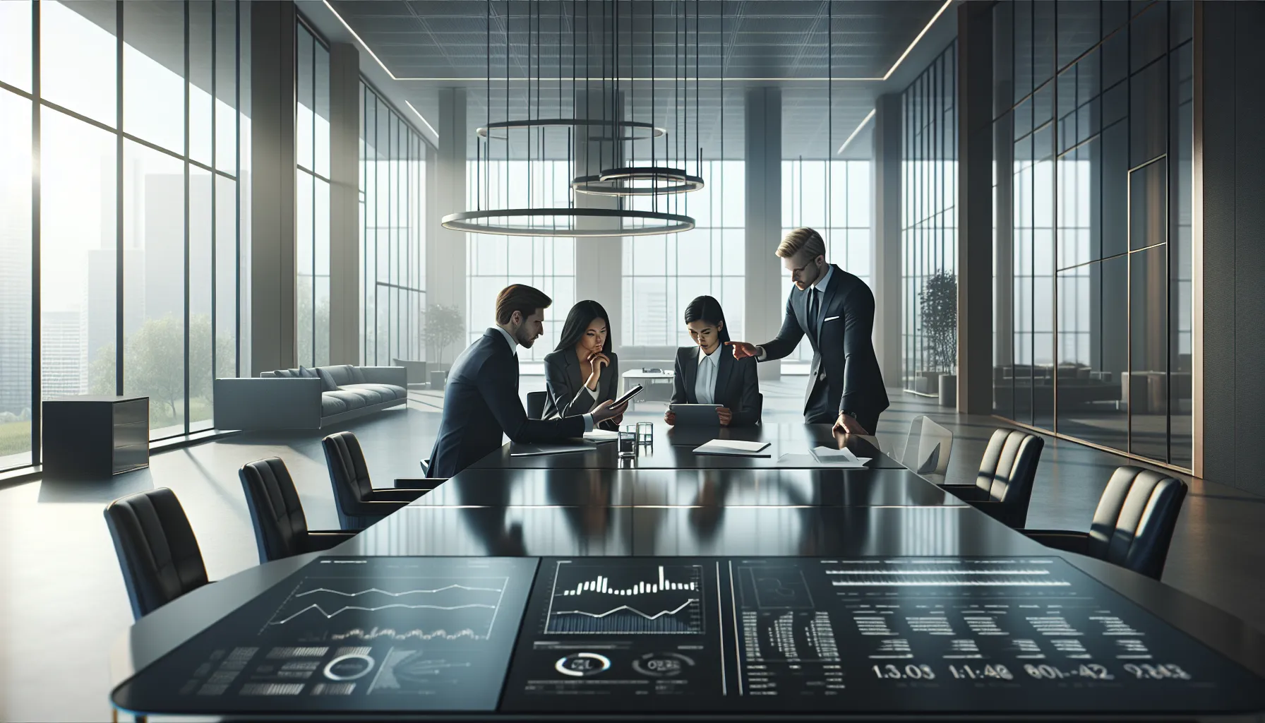 professionals discussing the significance of a numeric identifier in a modern office.