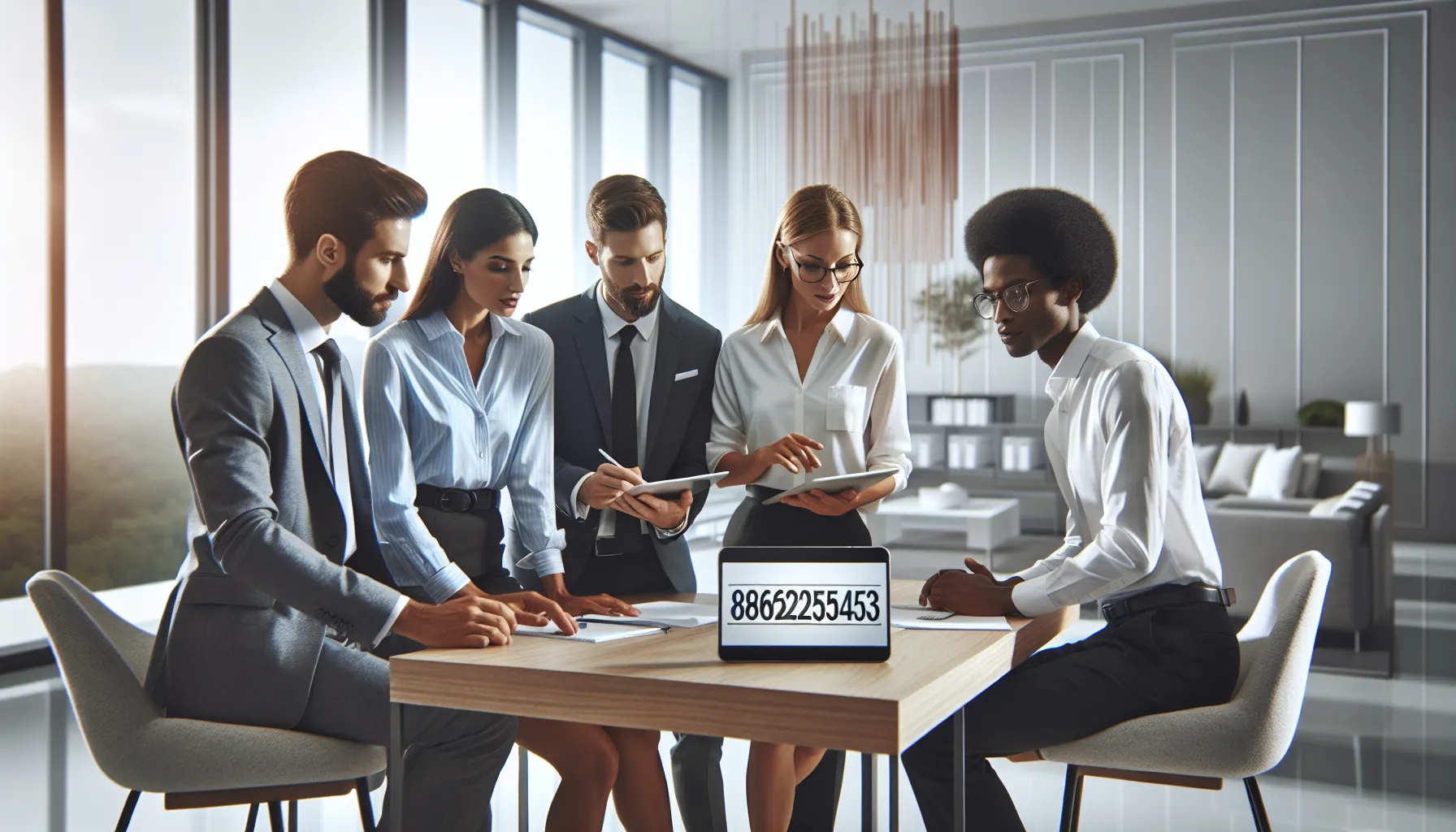 professionals discussing digital security in a modern office setting.